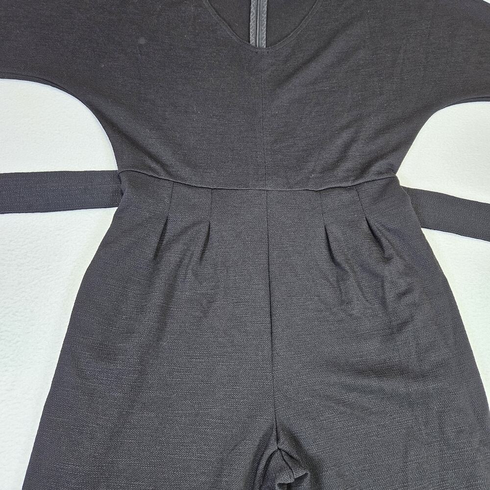 Anthropologie Sutton Jumpsuit MP Black Ponte Belted Pockets Lounge Minimal Crop - Picture 10 of 16